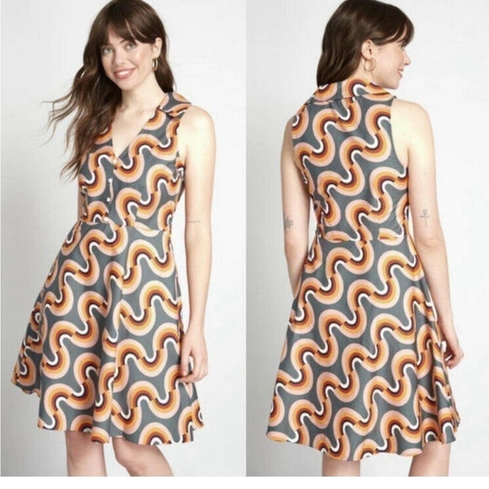 Stylish Multicolor Patterned Dress - Picture 2 of 7